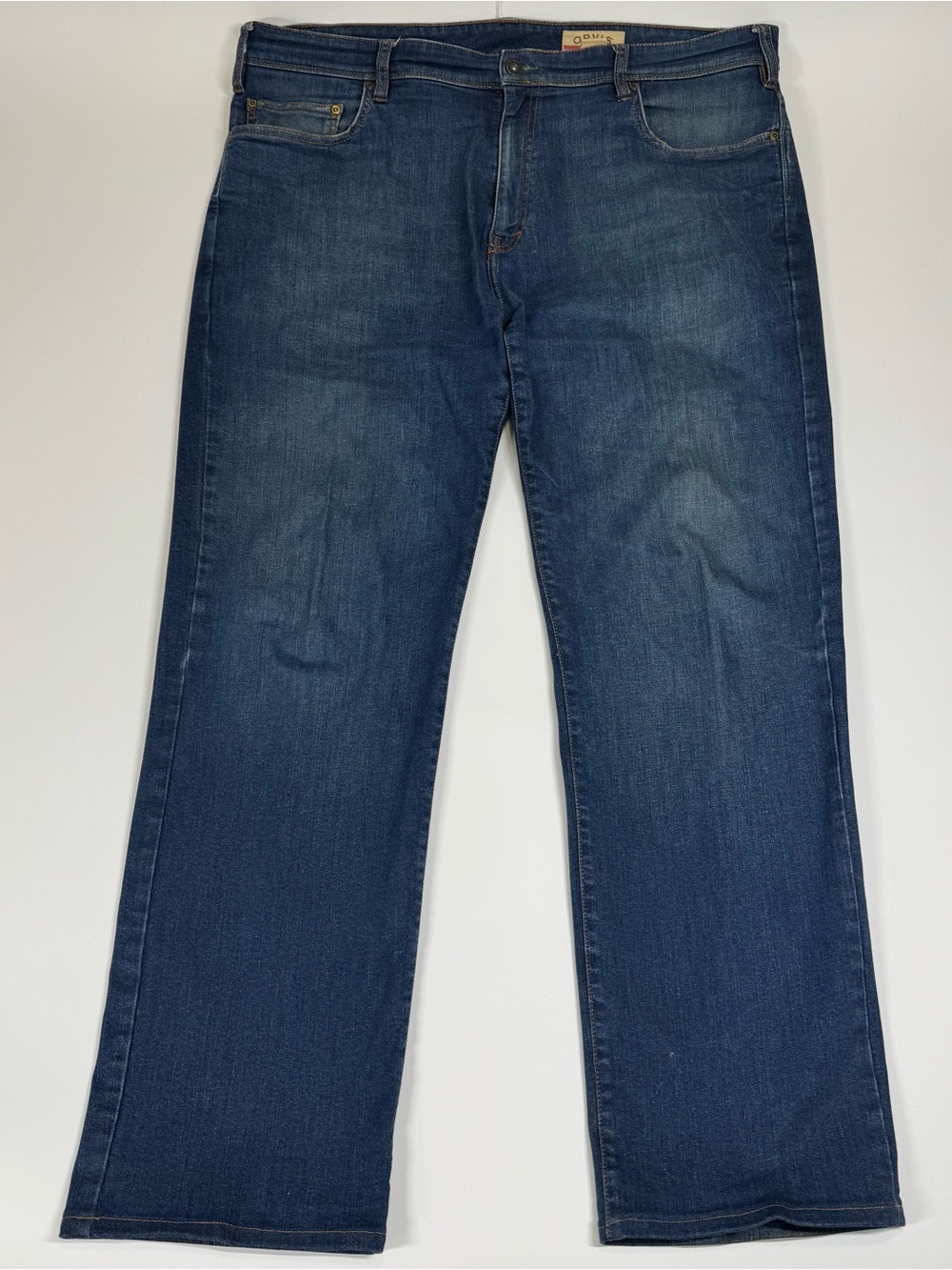Orvis Jeans Mens 40x32 Blue Denim Straight Leg Stretch Five Pocket Casual